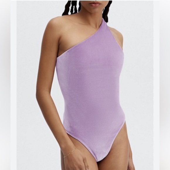 Fabletics Tops - Fabletics Gigi Velour Purple Bodysuit Size XXS